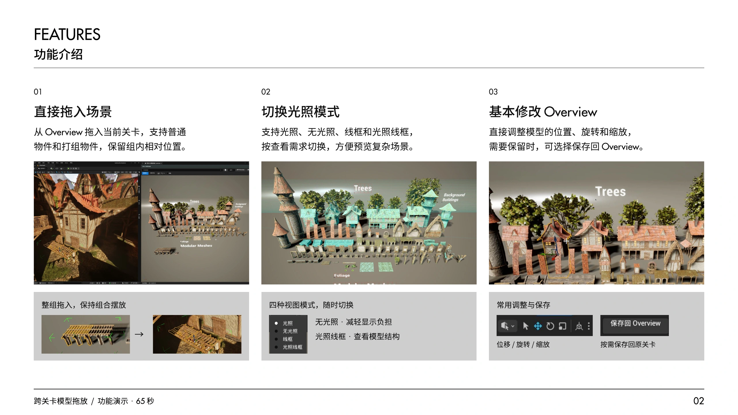 跨关卡模型拖放 / 功能与操作